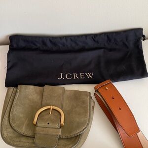 Suede Green cross body jcrew bag